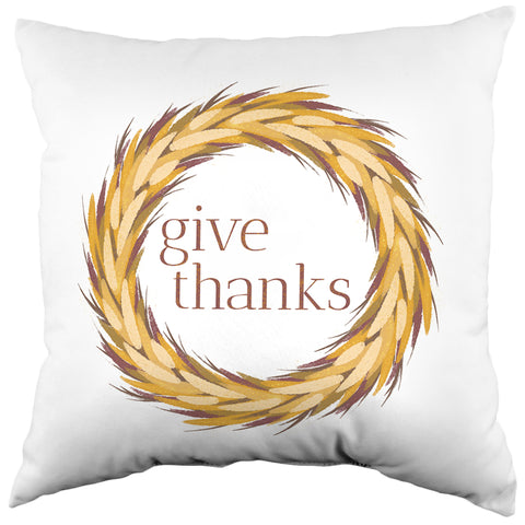 Give Thanks Decorative Pillow, Made in the USA