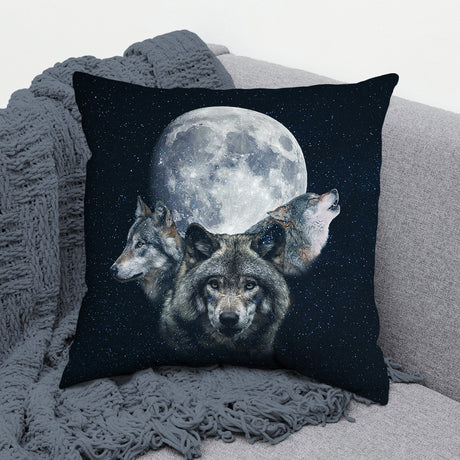 Wolves Decorative Pillow, Made in the USA, 2 Sizes