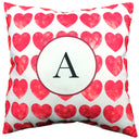 Heart Pattern Monogram Decorative Pillow