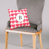 Heart Pattern Monogram Decorative Pillow