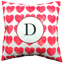 Heart Pattern Monogram Decorative Pillow