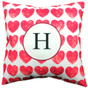 Heart Pattern Monogram Decorative Pillow