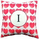 Heart Pattern Monogram Decorative Pillow