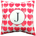 Heart Pattern Monogram Decorative Pillow