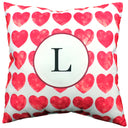 Heart Pattern Monogram Decorative Pillow