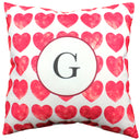 Heart Pattern Monogram Decorative Pillow