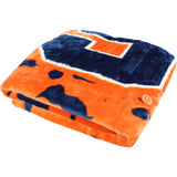 Syracuse Orange Plush Throw Blanket, Bedspread, 86" x 63"