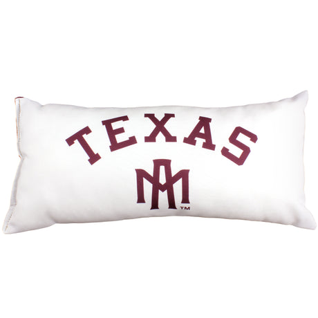 Texas A&M Aggies 2 Sided Bolster Travel Pillow, 16" x 6", Made in the USA