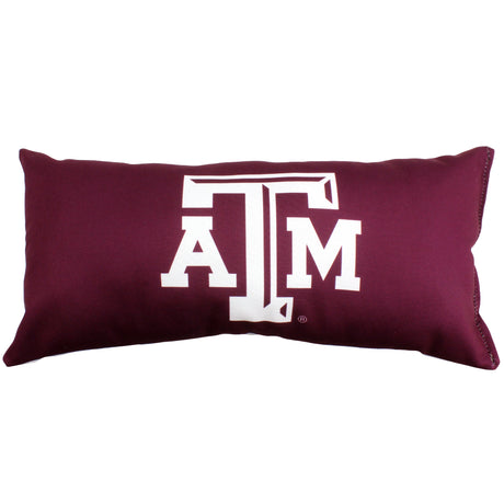 Texas A&M Aggies 2 Sided Bolster Travel Pillow, 16" x 6", Made in the USA