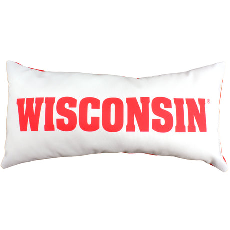 Wisconsin Badgers 2 Sided Bolster Travel Pillow, 16" x 6", Made in the USA