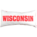 Wisconsin Badgers 2 Sided Bolster Travel Pillow, 16" x 8", Made in the USA
