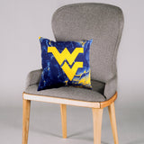 West Virginia Mountaineers 2 Sided Color Swept Decorative Pillow, 16" x 16"