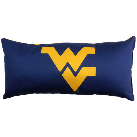 West Virginia Mountaineers 2 Sided Bolster Travel Pillow, 16" x 6", Made in the USA