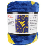West Virginia Mountaineers Plush Throw Blanket, Bedspread, 86" x 63"