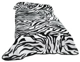 Zebra Print Plush Throw Blanket, Bedspread, 86" x 63"